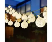 Jingle Jollys 12.5M Christmas Snowflake Festoon String Lights 50LED Warm White