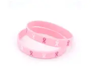 Breast Cancer Awareness Bracelet Breast Cancer Awareness Silicone Wristband with Hope Faith Strength Courage Women's Breast Cancer Awareness Bracelet