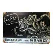 2x Tin Sign Kraken Belease Sprint Drink Bar Whisky Rustic Look