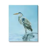 Blue Heron Shallow Waters Aquatic Bird Painting, Design by Lucca Sheppard Can...