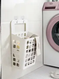 在飛比找樂天市場購物網優惠-衛生間裝放換洗臟衣服籃子收納架藤編襪子廁所小號可掛式筐洗衣籃