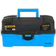 Plano 3 Tray Tackle Box Lure Storage Bait Organizer Dual Top Access Fishing Blue