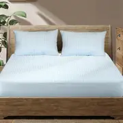 Dreamz King Mattress Protector Pillowcases Cotton Terry Waterproof Fitted Blue