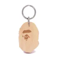 在飛比找蝦皮購物優惠-BAPE APE HEAD WOOD KEYCHAIN 猿人