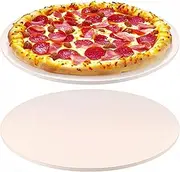 JEUIHAU 2 Pack 12 Inches Pizza Stone, Cordierite Baking Stone Thermal Resistant Round Grilling Stone for Pizza, Crispy Crust Bread, BBQ, Cooking