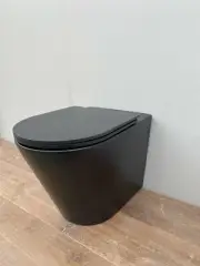In Wall Concealed Cistern Toilet Matte Black pan chrome Rimless floor mount