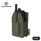 TOPTACPRO Tactical Mini Radio Pouch MOLLE Mag Pouch Walkie-talkie Holder Hunting