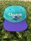 Vintage Charlotte Hornets Twins Enterprise SnapBack Hat Cap Single Bar Logo