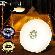 Camping String Lights, IP44 Waterproof 32.8ft Outdoor String Lights with RGB Colorful & Warm White Light, Quick Storage, USB Rechargeable Portable Camping Lantern for Tent Hiking Travel