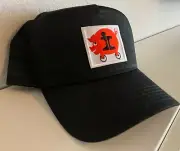 Cap/Hat (Black)- ILLINOIS CENTRAL Railroad (Piggyback Service) (IC) # 11946 -NEW