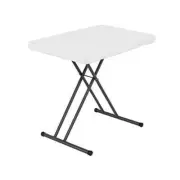 28241 Adjustable Folding Laptop Table TV Tray, White 30 Inch Adjustable Height