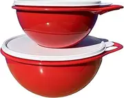 [Tupperware] Thatsa Bowl Jr. 12cup & Thatsa Bowl Mini 6cup Chili Red W/White Seals