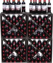 Wine Rack Cabinet Countertop Wooden Stackable Storage Retro Cube Freestanding Fl