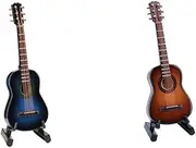Milisten Miniature Classical Guitar Decoration Wooden Model with Storage Box Rack Graduation Present for Music Lovers Stylish Home Decor Dollhouse Accessory