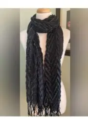 WHITE HOUSE BLACK MARKET Metallic Silver & Black scarf Wrap NWT!