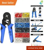 Compact Ferrule Crimper Kit with 1200PCS Wire Terminals - Professional Quality