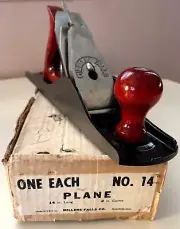 Unused Vintage Millers Falls No. 14 C Hand Plane Carpenters Woodworking Tool Box