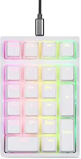 MOTOSPEED K24PRO Mechanical Numeric Keypad USB Wired 21Keys Mini Numpad Portable Keypad RGB Backlight Gaming Keypad Extended Layout for Cashier,Computersfor PC,Mac,Windows