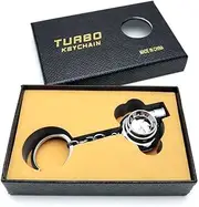 Cross-Border Explosion car Turbo Keychain Metal Creative high-end Luminous Turbo car Keychain Pendant Boxed-Bright Silver Boxed-Bright Silver
