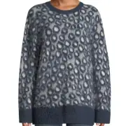 Current/Elliott The Cali Leopard-Print Pullover sz L