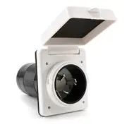 50A RV Plug Twist Lock Inlet,Shore Power Inlet Plug 125V/250V RV Power Receptacle for Marine Boat Trailer CamperShed White