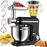 6 Speeds Stand Mixer, Multifunction 7 L Electric Kitchen Food Mixer,Electric Kitchen Mixers with Bowl, Fully Automatic Automatic Cleaning for Meat Grinder,Juicer,Kneading Dough,Egg Beater