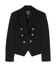 Balmain Kids Double-Breasted Long Sleeved Blazer 14Y Black
