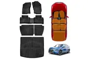 3D Floor Mats Boot Liner Set for Mitsubishi Eclipse Cross 2021-2025 All Weather Heavy Duty Cargo Kick Mats Back Seat Protector Cover