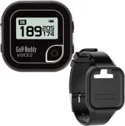 Golf Buddy Voice 2 Talking GPS Rangefinder (Bundle), Long Lasting Battery Golf D