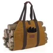 Newest Waxed Canvas Firewood Carrier - Sturdy Heavy Duty Log Carrier for