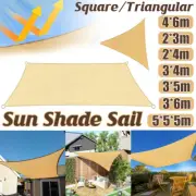 Outdoor Breathable Shade Sail Canopy Triangle Square Patio Garden Sun Shade AU