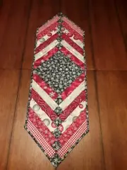 Red/Silver/Black Metallic Christmas Quilted Table Runner (12.5 x 38)