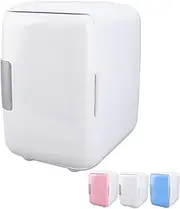 Portable Mini Fridge 4 Liters Durable Detachable Partition Tiny Fridge for Drinks, Food and Cosmetic Storage.(White)