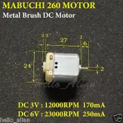 DC1.5V 3V 5V 6V 23000RPM High Speed Mabuchi 260 Motor Micro Brush Motor Car Boat