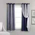 Sheer Grommet Curtains with Insulated Blackout Lining, Window Curtain Panels, Pa