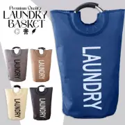 40L Foldable Fabric Laundry Basket Collapsible Clothes Hamper Bag Washing Bin