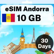 eSIM Andorra - 10 GB - 30 Days - Travel eSIM | QR code activation
