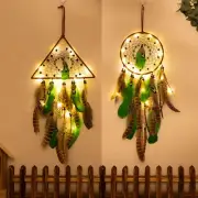 LED Light Dream Catchers Handmade Feather Home Bedroom Wall Hanging Decorations