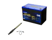 Kings 12V 100Ah Lithium Battery LiFePO4 + Rechargeable LED Work light