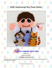 Veterinarian Boy Treat Holder-Plastic Canvas Pattern or Kit