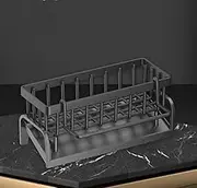 Kitchen Sink Sponge Holder, Dish Soap Dispenser Brush Holder with Drain Pan, Kitchen and Bathroom Sink Tray