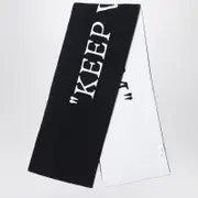 [Off-white™] Keep Warm Black/White Wool Scarf One size Black