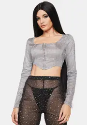 It's Never Whatever Sparkly Crop Top