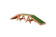 Petscene Dog Agility Ramp Puppy Obedience Training Sports Obstacle Exercise Outdoor Play Equipment Wooden Artificial Grass
