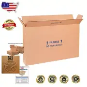 5 Pack 22" L x 6" W x 16" H Corrugated TV Shipping Boxes - Space-Saving Design