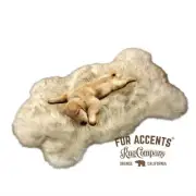 Brown/Black Tip Faux Fur Polar Bear, Arctic Wolf, Rug, Dog Bed, Dognapper, USA