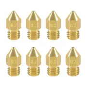 8 Pcs 0.2Mm MK8 Extruder Nozzles 3D Printer Nozzles for Creality Ender 3/3 Pro/3