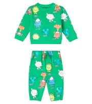 [Stella McCartney Kids] Stella McCartney Kids Baby Heart cotton fleece tracksuit M 24 green