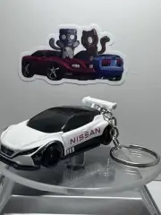 Nissan Leaf Nismo RC02 Keychain 1:64 Diecast Hot Wheels Matchbox White Race Car