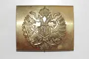 AUSTRIAN ARMY WW1 ERA REPRO BRASS two piece EM EQUIPMENT BELT BUCKLE